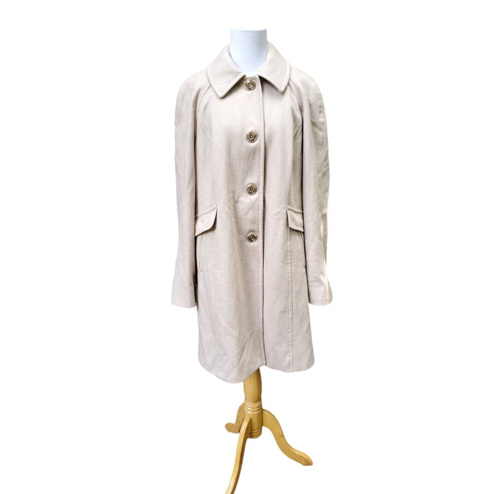 London Fog Tan Wool Blend Pea Coat Trench Size XL
